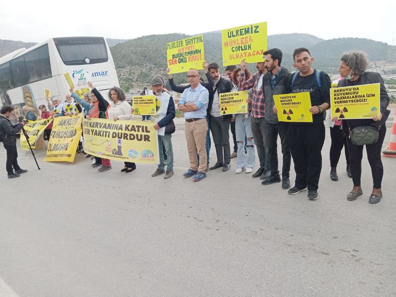 Nkleer kartlarndan, Akkuyuda protesto...