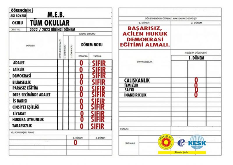 MEBin karnesi  neden sfr dolu?...