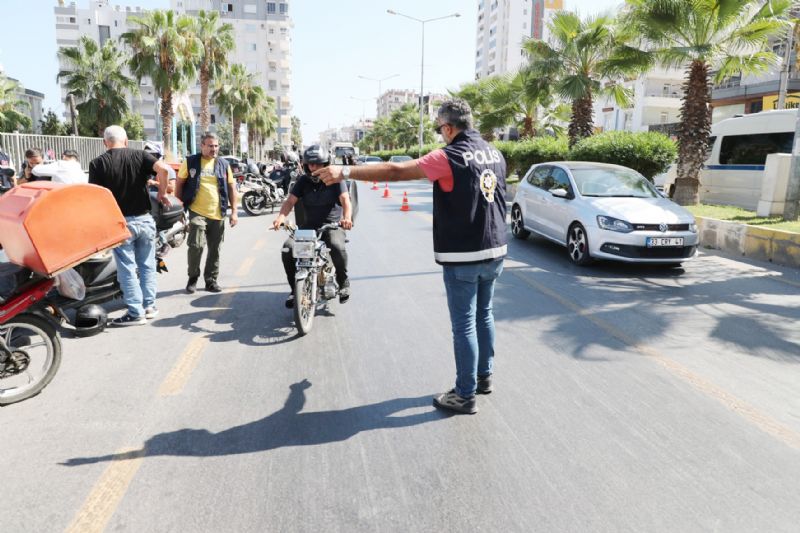 Mersinde 18 motosiklet trafikten men edildi