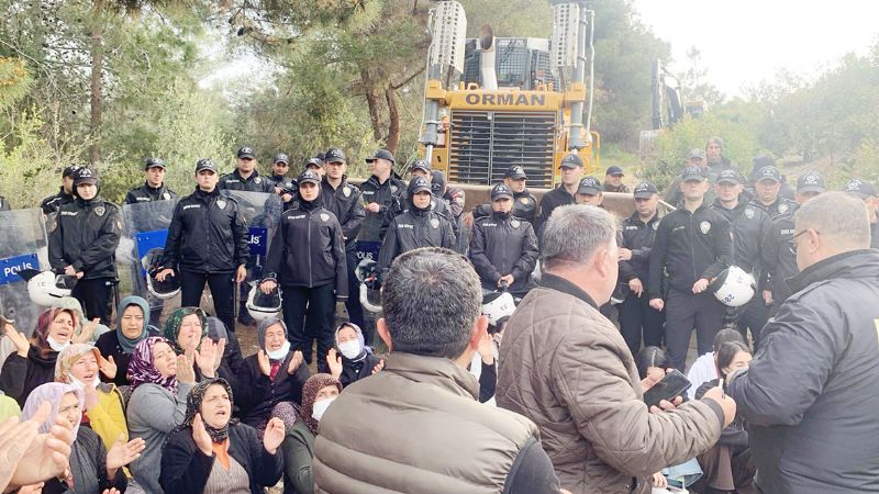 Mersin�de a�a� kesme gerginli�i