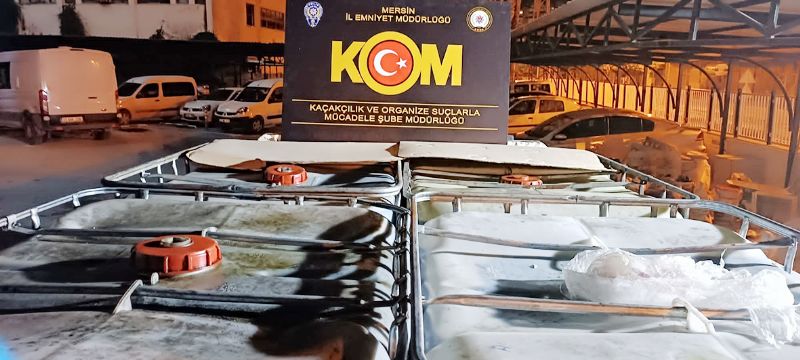 Mersin’de 4 bin litre kaak akaryakt ele geirildi...