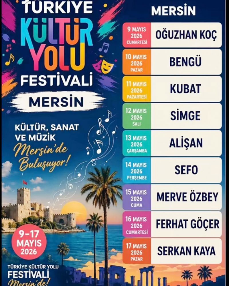 Mersin K�lt�r Yolu Festivali i�in geri say�m ba�lad�