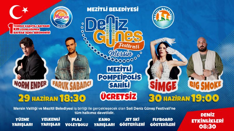 Mezitli’de deniz gne festivali cokusu balyor...