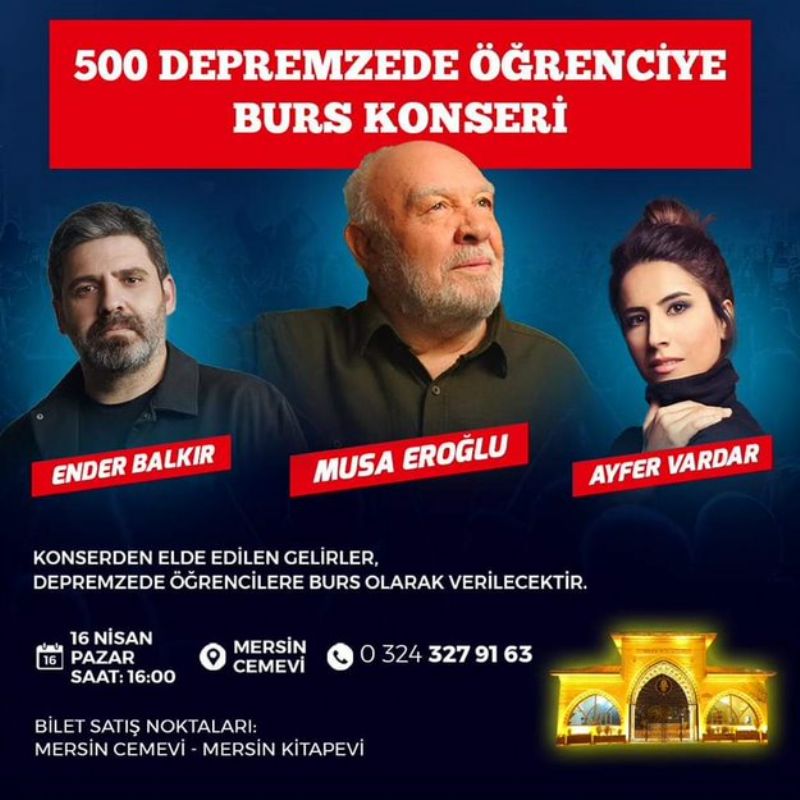 Cemevinden depremzede rencilere burs konseri...