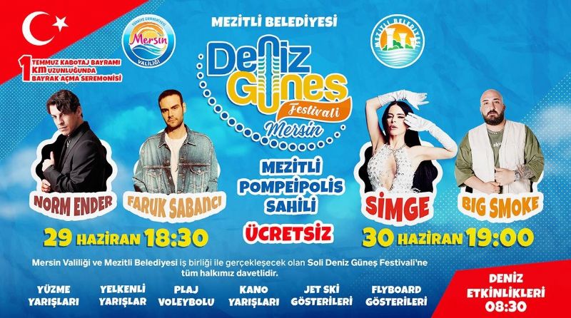 Mezitli’de deniz gne festivali cokusu balyor...