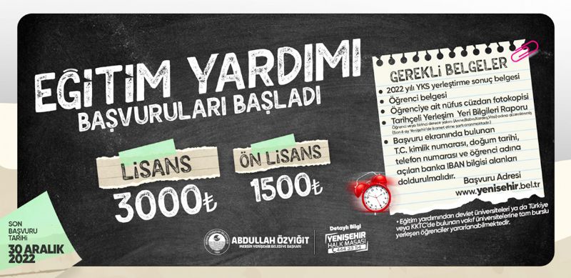 Yeniehirin eitim yardm bavurular balad...