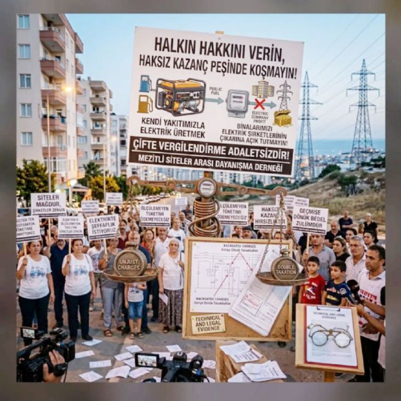 Mezitli�de sitelerden geriye d�n�k elektrik tahakkukuna tepki