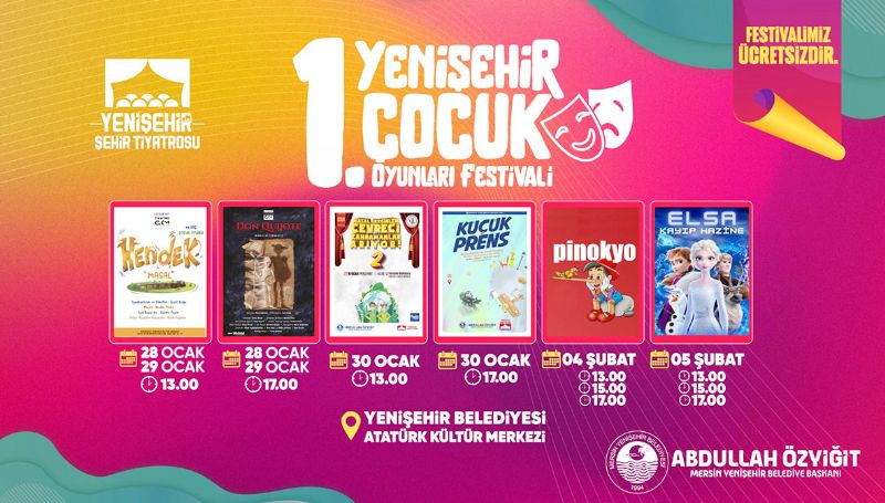 1.Yeniehir ocuk Oyunlar Festivali 28 Ocakta balyor...