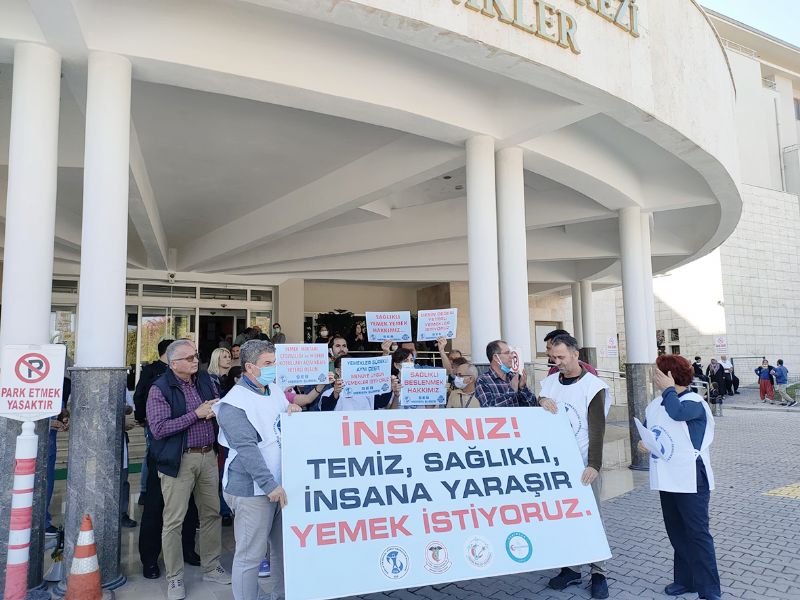 inden bcek kan  hastane yemeine protesto...